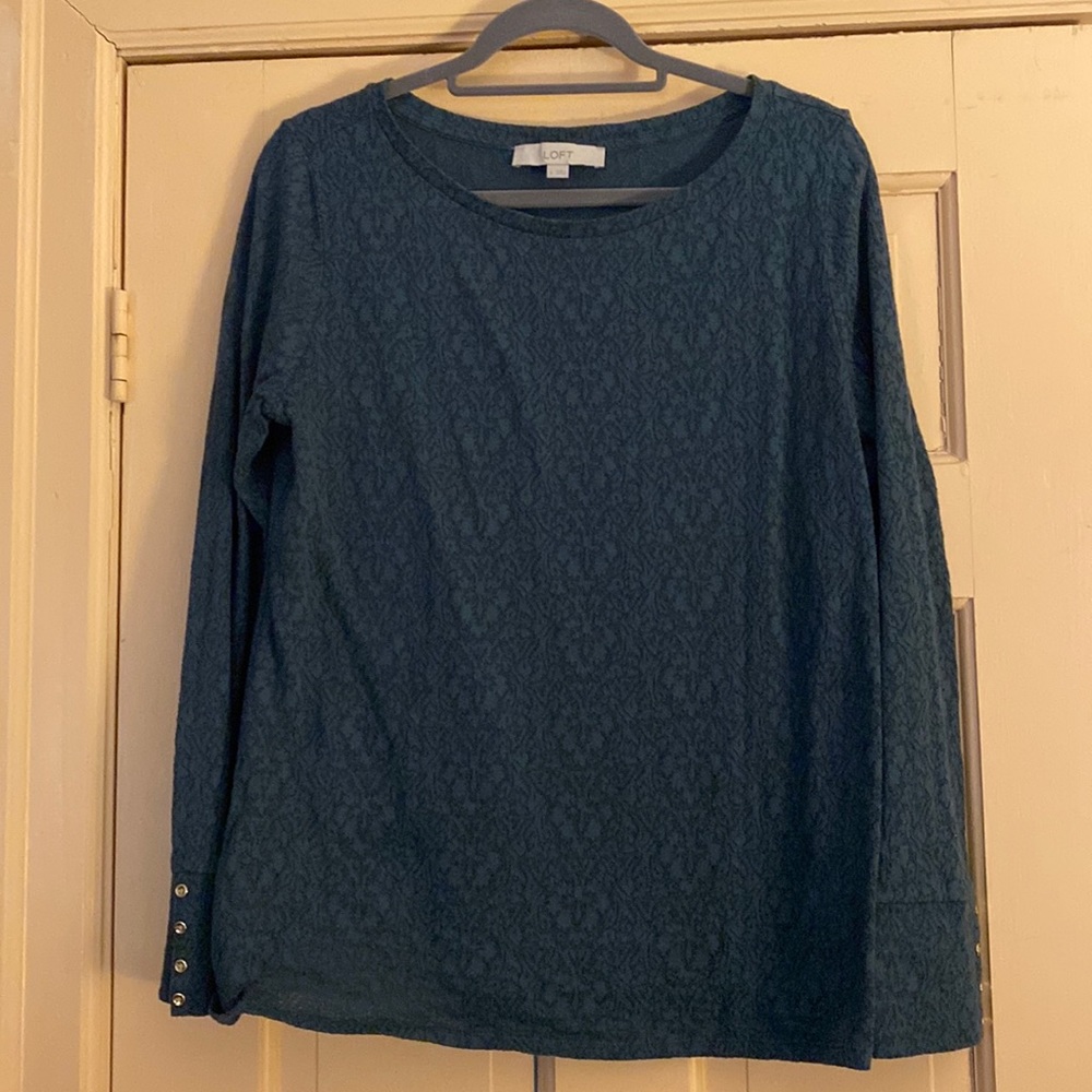LOFT Long Sleeved Lace Textured Top